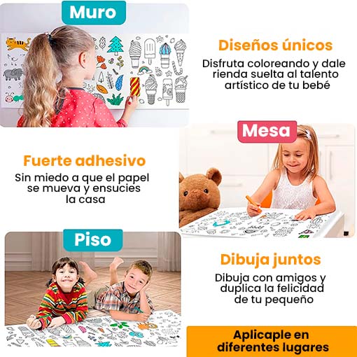 Rollo Mágico para Colorear – Diversión Sin Pantallas + 3 Metros